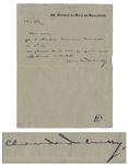 Rare Claude Debussy Autograph Letter Signed to Paul Vidal
